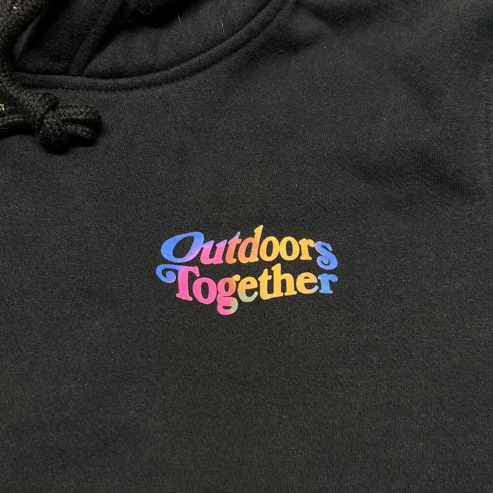 The North Face Hoodie Mens Medium Black Fleece Pullover Outdoors Together